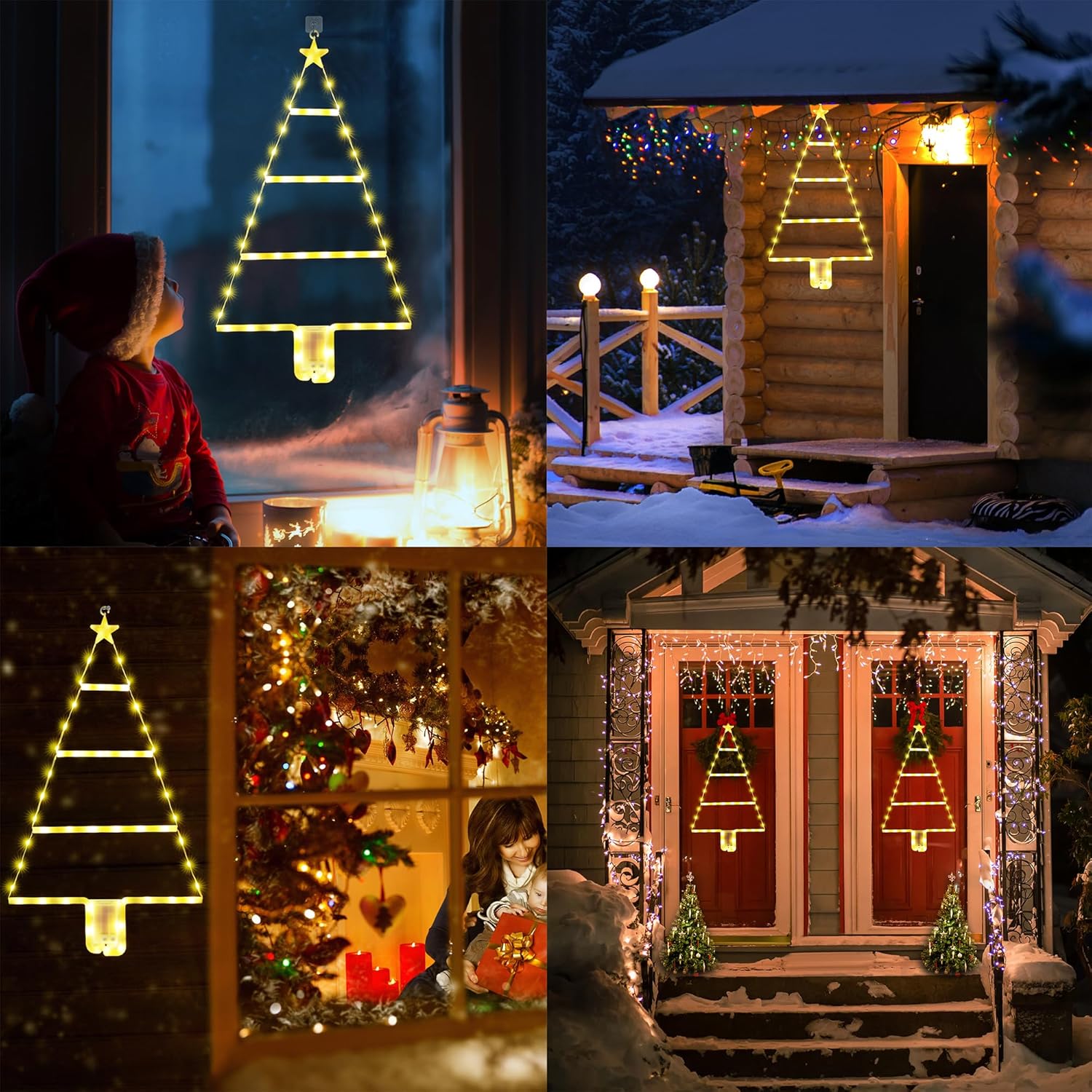 Cozy festive glow from warm white LED ladder lights