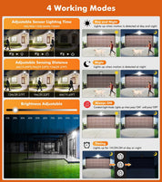 MEIKEE 60W Security Lights Outdoor PIR Motion Sensor Floodlight IP66