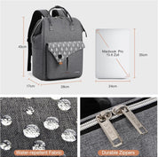 Laptop Rucksack 15.6" – Computer Backpack for School, Travel, Business, College, Grey