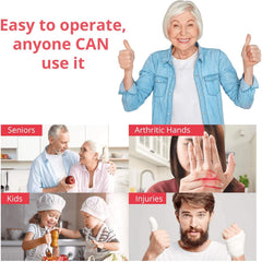 Kitchen Mama Auto Electric Can Opener – One-Touch Button, Hands-Free Operation, Smooth Edge, Food-Safe, Battery Powered – Red