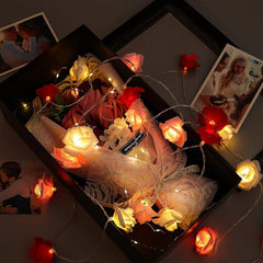 Rose Flower LED String Lights, 9.8ft Battery Operated Fairy Garland for Romantic Home & Event Décor