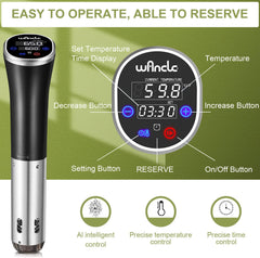 Wancle Sous Vide Precision Cooker 1100W IPX7 Waterproof Immersion Circulator – Black