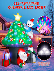 Outdoor holiday inflatable with rotating LED lights