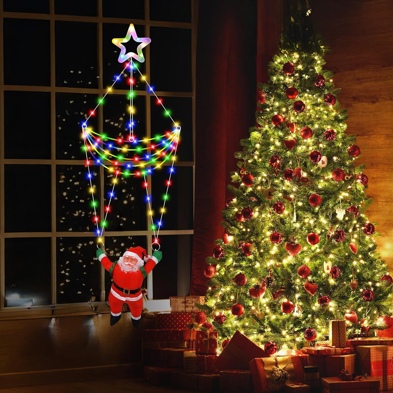 Indoor/outdoor Christmas décor with parachute LED lights