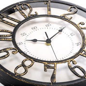“12'' Retro Wall Clock – Silent Non-Ticking 3D Numerals, Battery Operated Quartz