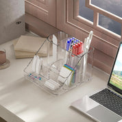 Makeup Organizer Tray – 6-Compartment Clear Acrylic Vanity & Cosmetic Storage