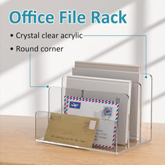 Clear Acrylic 3-Slot Letter Holder – Desk Mail Sorter & Office Paperwork Organiser