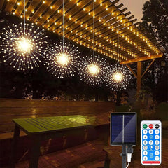 YAWEYA 480LED Solar Fairy Lights – 4pcs Copper Wire String Lights with 8 Modes for Indoor/Outdoor Decoration (Warm)