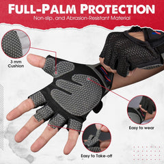 Men’s Gym Gloves – Non-Slip Weight Lifting Gloves with Padded Palm & Breathable Design