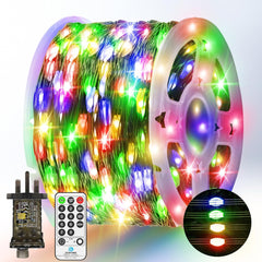 9.9ft 60 LED Fairy Lights Battery Operated String Lights Green Copper Wire Christmas Lights with Remote Timer 8 Modes for Tree Greenery Bedroom Garland Wreath Garden Wedding Decoration-Warm White