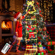 Santa Claus LED Ladder Lights Warm White, 8 Modes Christmas Decoration
