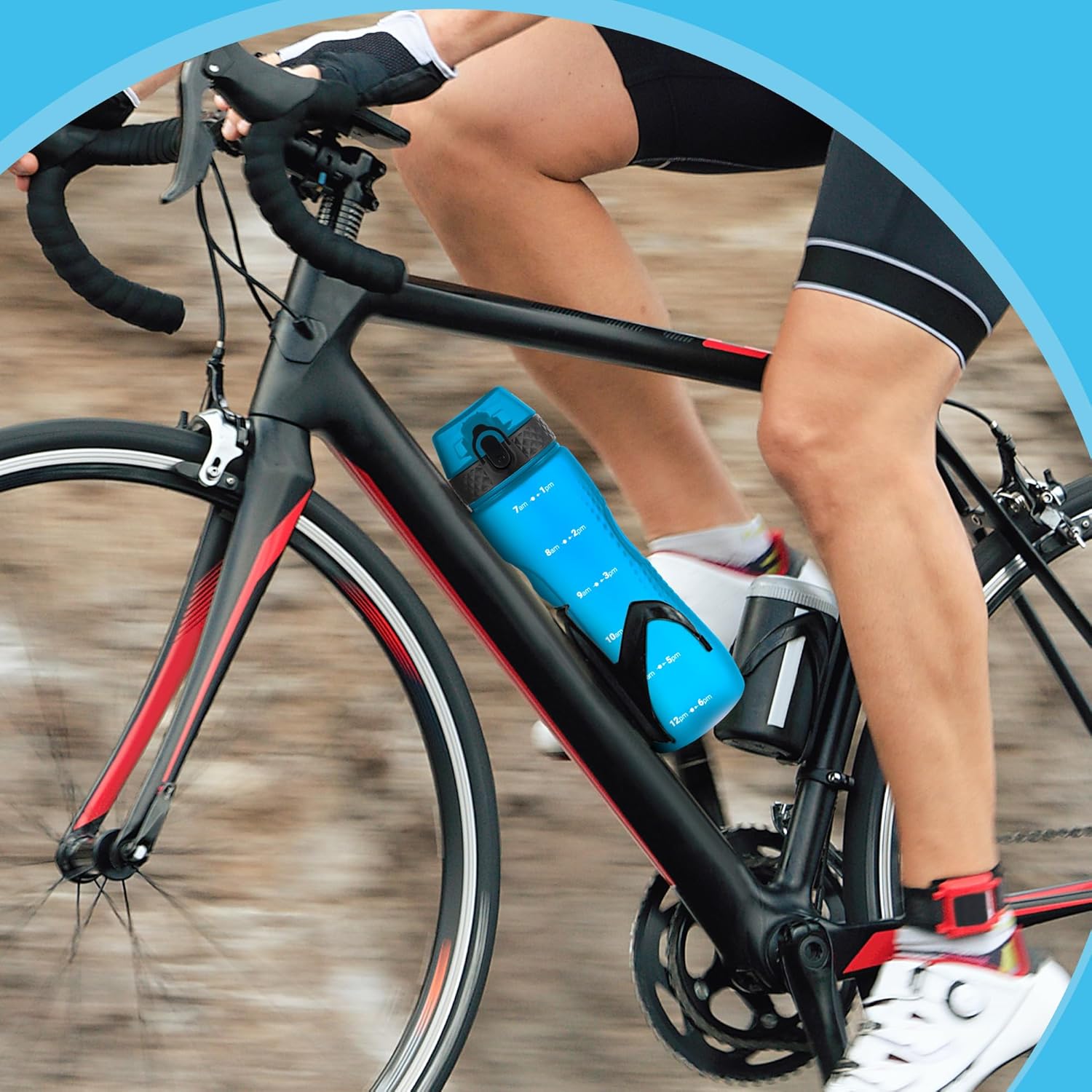 25oz BPA-Free Tritan Water Bottle – Leakproof Sports Bottle with Straw & Time Marks