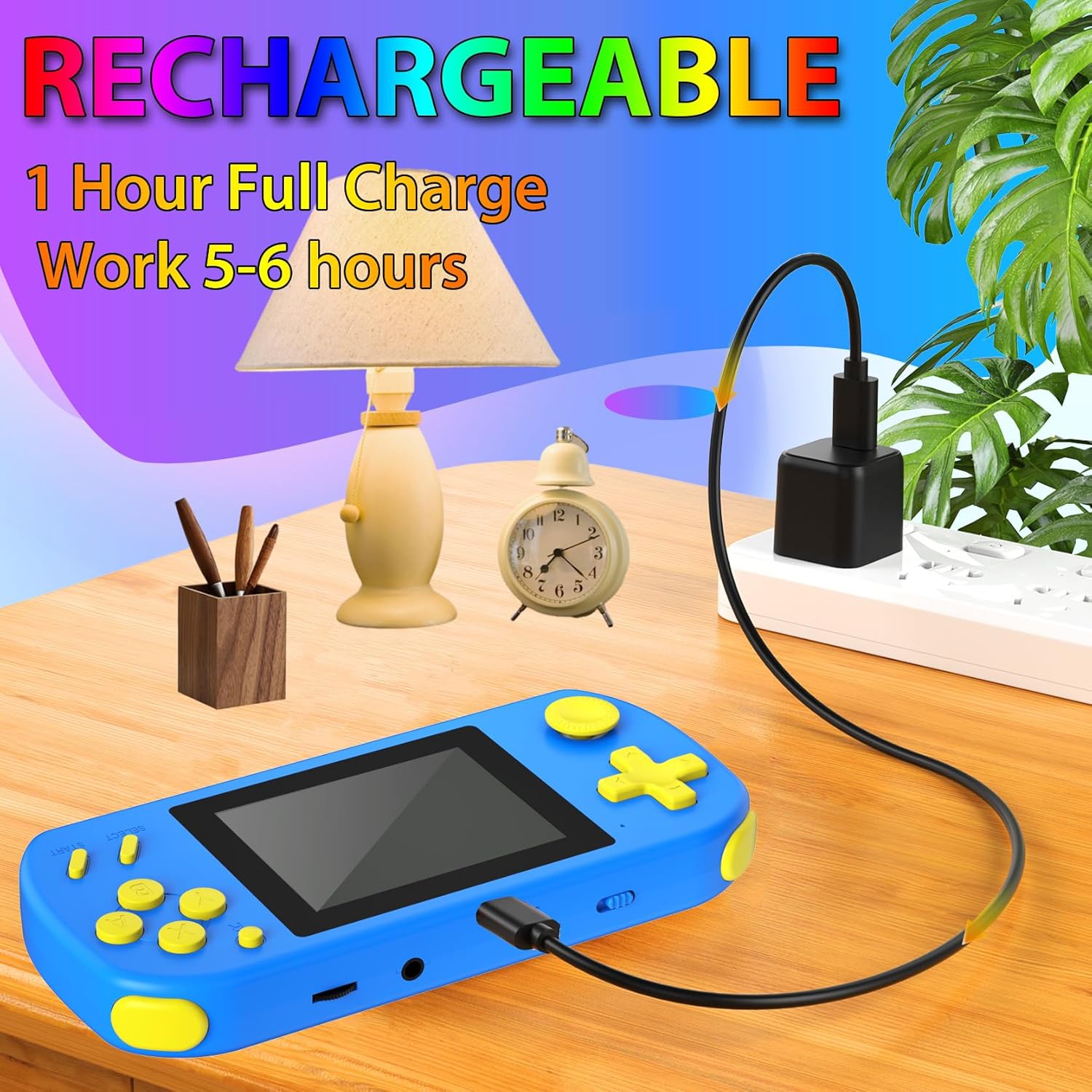 Handheld Game Console for Kids – 218 Built-in Retro Games, 3.0" HD Screen, Rechargeable