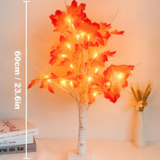 LED Maple Tree Table Lamp with 24 LEDs, USB or Battery Powered Decorative Tree Light for Autumn and Christmas Home Décor