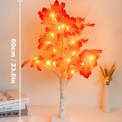 LED Maple Tree Table Lamp with 24 LEDs, USB or Battery Powered Decorative Tree Light for Autumn and Christmas Home Décor
