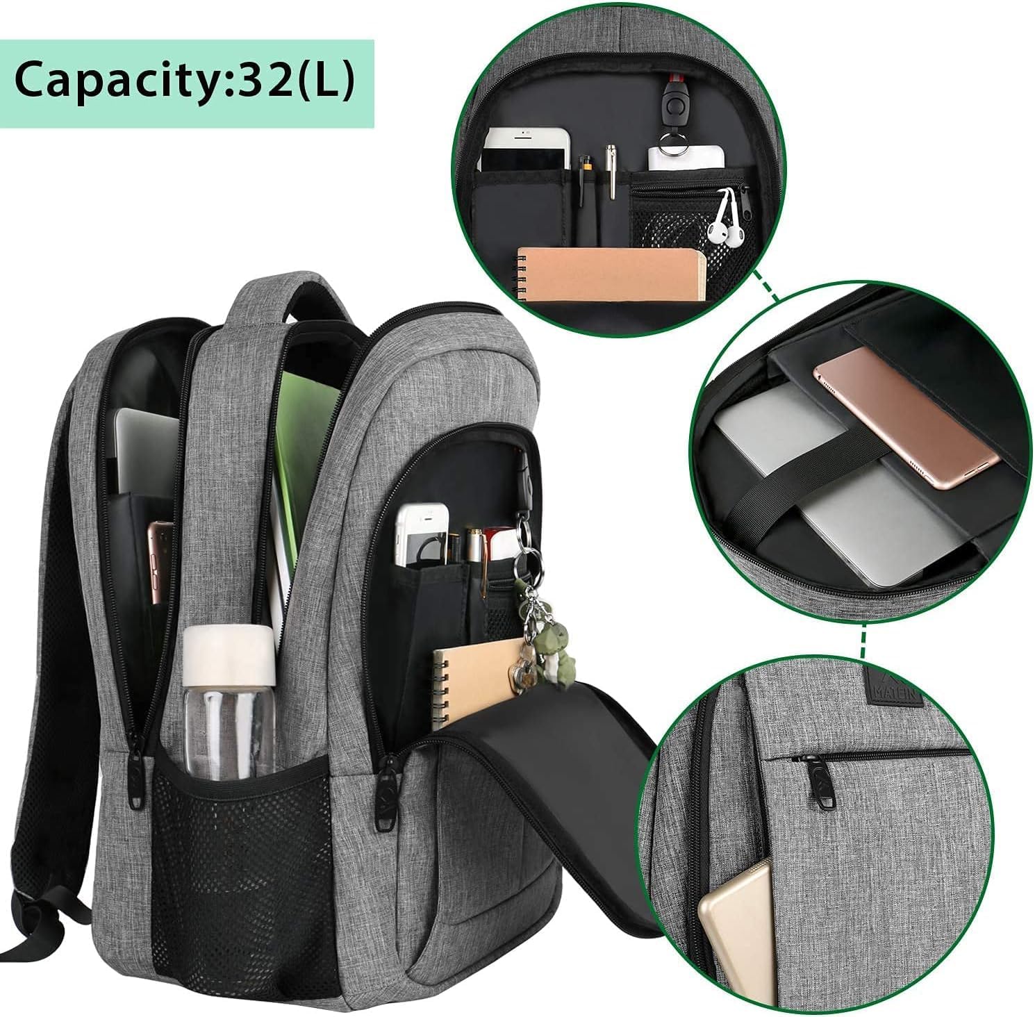 Travel Laptop Backpack 15.6" – Lightweight Anti-Theft USB Charging Work & School Bag