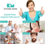 Kitchen Mama Automatic Electric Can Opener – One-Touch, Hands-Free, Smooth Edge, Food-Safe, Battery Operated (Teal)