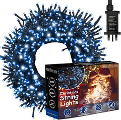 Fix Premium 600 LED Christmas Lights for Indoor & Outdoor, Waterproof Mains Powered, Cold White, Ideal for Tree and Home Decorations