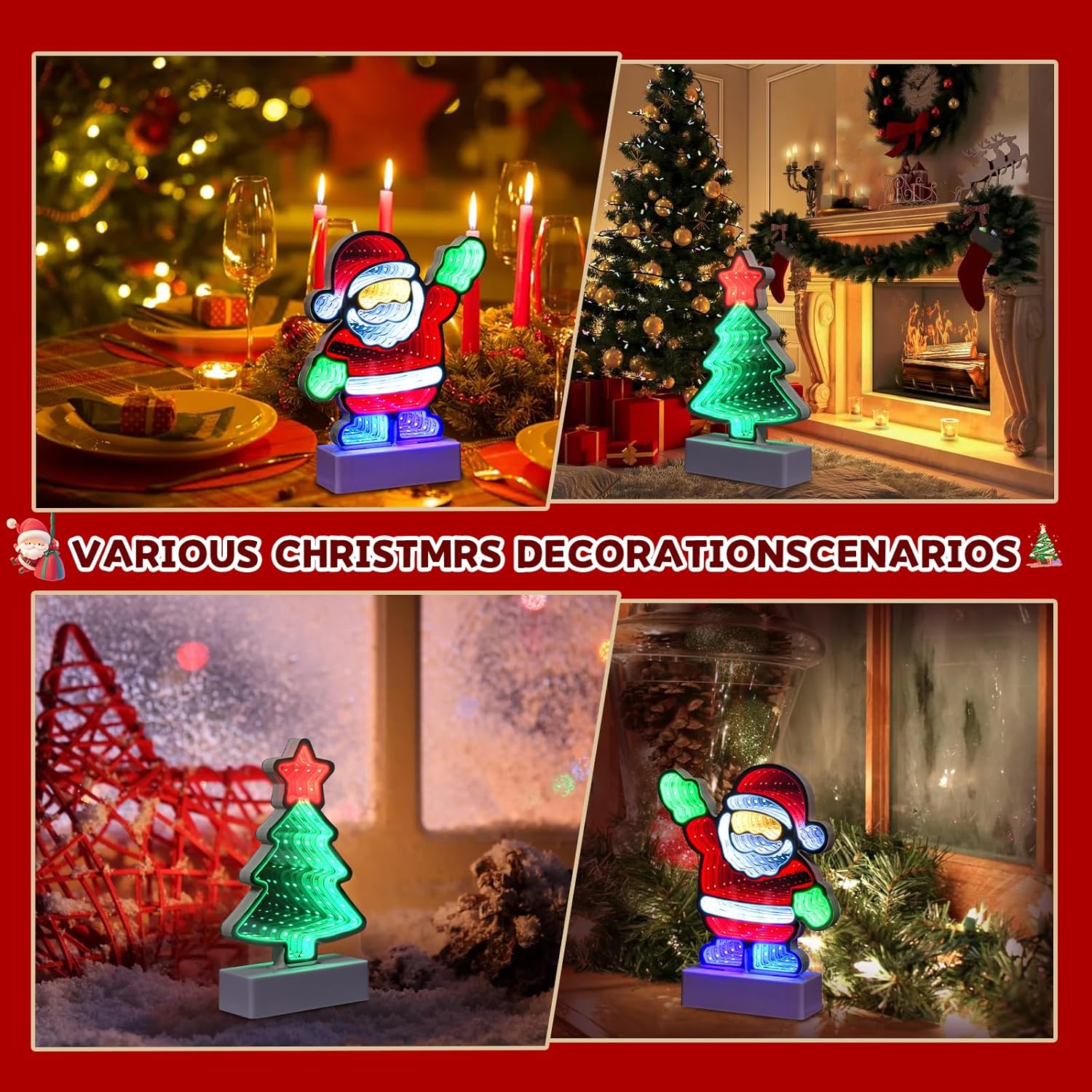 Small Santa Claus LED festive table display