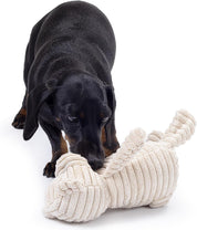 Plush Squeaky Dog Toy – Soft, Durable & Ribbed for Small and Medium Dogs