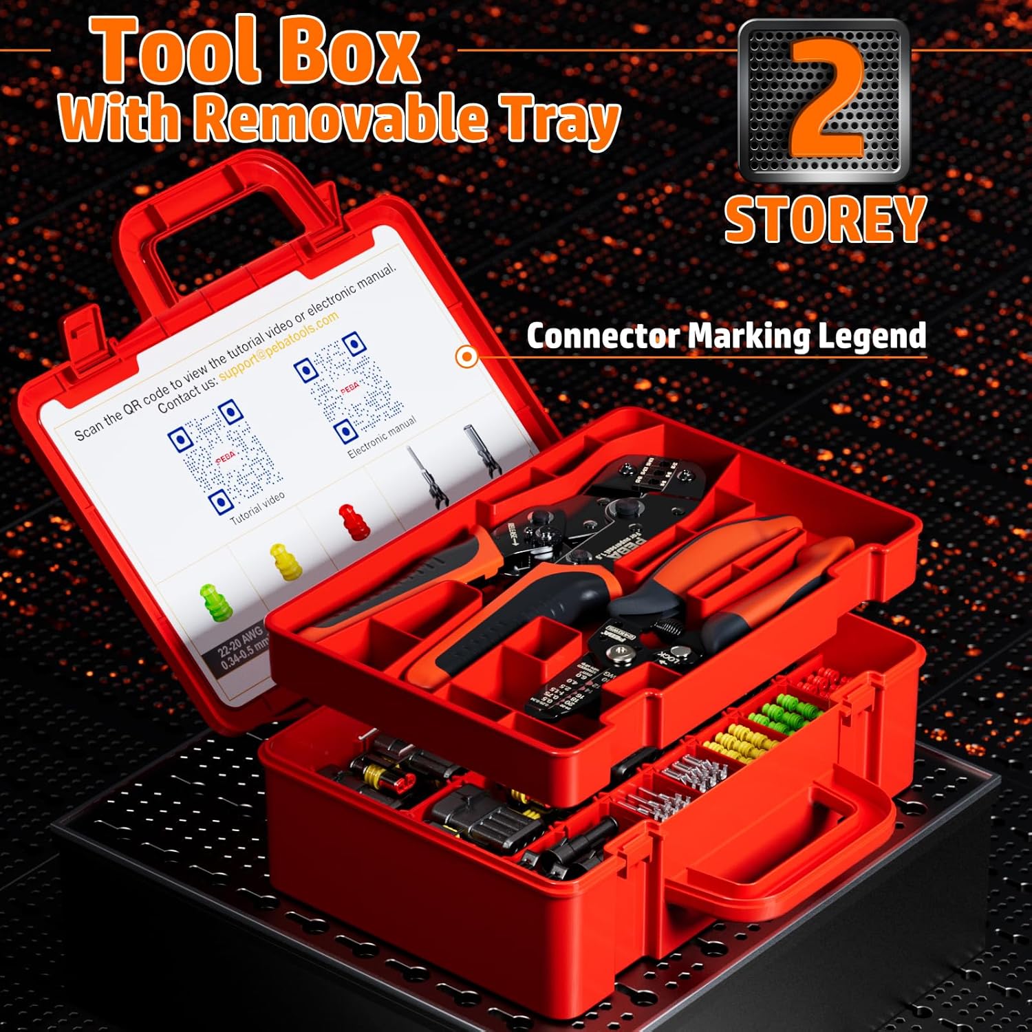 PEBA Waterproof Car Connector Crimping Tool Kit 1-6 Pin