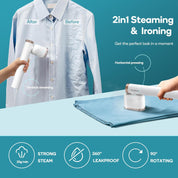 2-in-1 Garment Steamer 1200W Fast Heat 20s