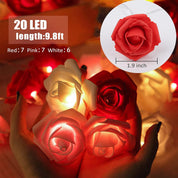 Rose Flower LED String Lights, 9.8ft Battery Operated Fairy Garland for Romantic Home & Event Décor