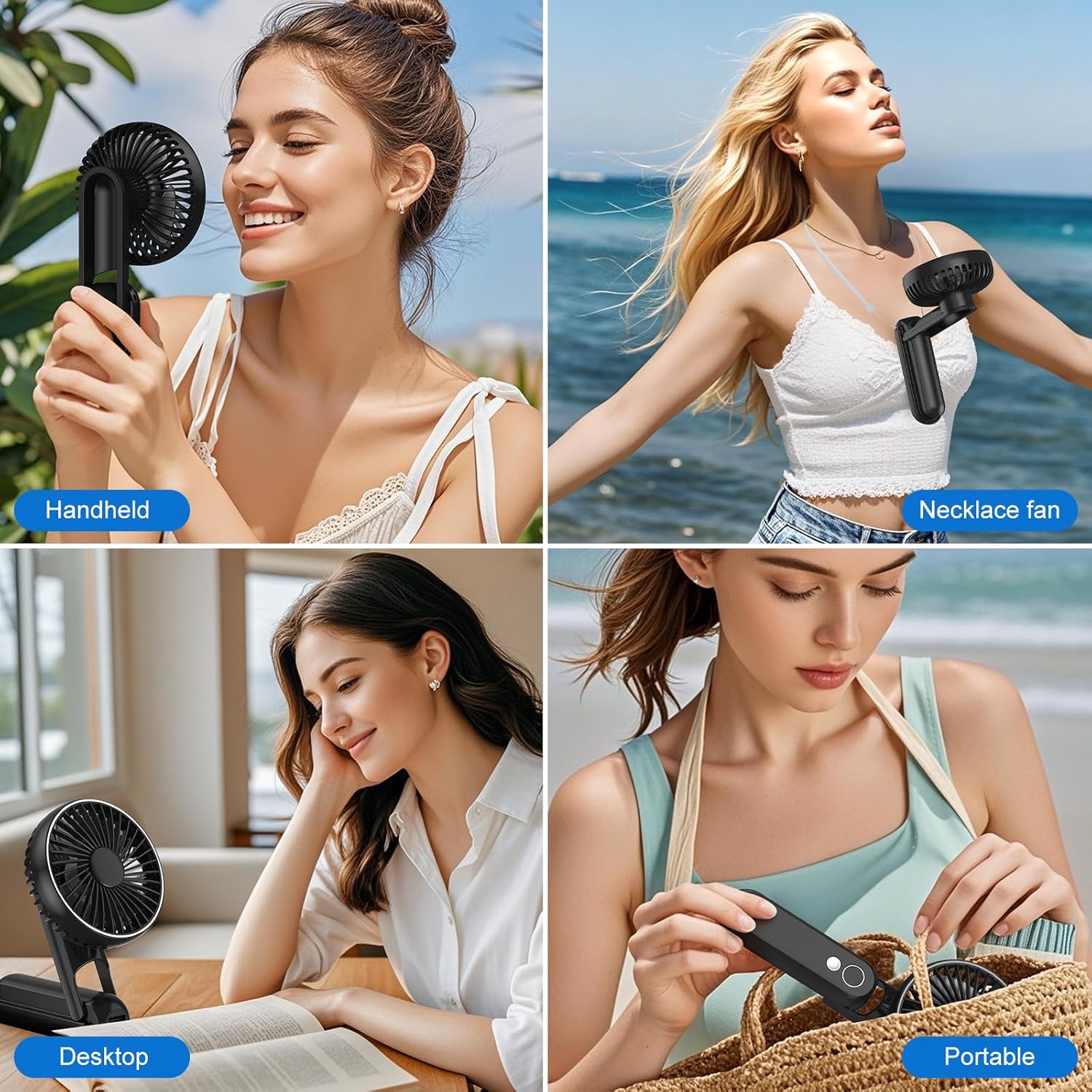 Portable Handheld Fan Foldable Mini USB Rechargeable 5-Speed