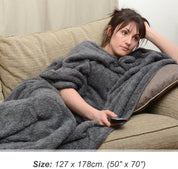Snug Rug Luxury Sherpa Fleece Throw Blanket, Soft Warm Slate Grey, 127x178cm