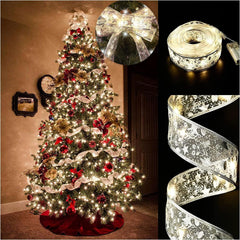 19ft/6m 60 LED Christmas Tree Ribbon Lights – Waterproof Fairy Lights for Christmas Decorations, Curtain Lights for Bedroom, Wall, Garden, Patio, and Christmas Tree