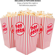 Andrew James 1200W Hot Air Popcorn Maker Machine with 8 Cinema Boxes – Black