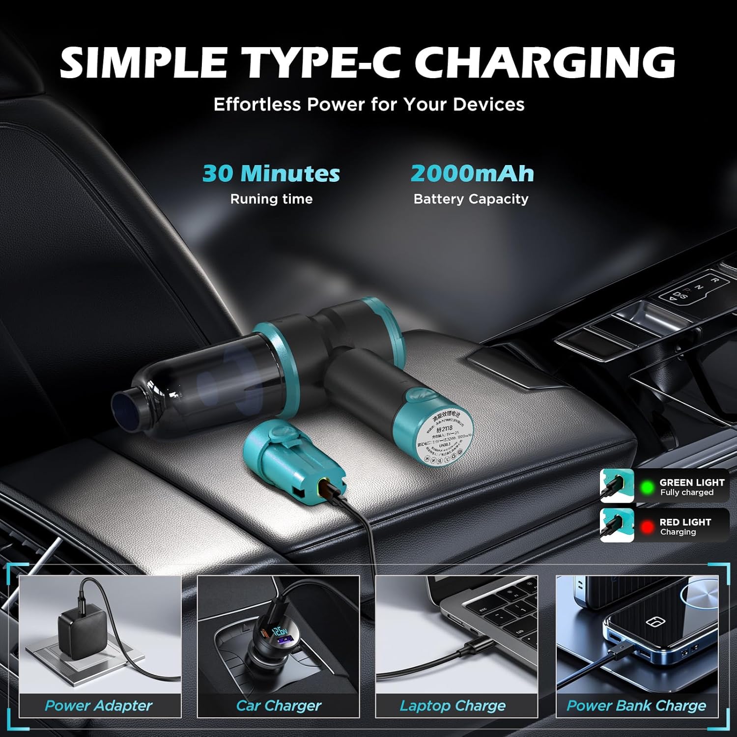 Handheld Cordless Car Vacuum Cleaner 15000Pa