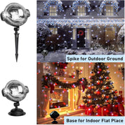 Outdoor Christmas Snowfall Projector Lights – Multicolour Rotating Snow Effect