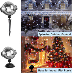 Outdoor Christmas Snowfall Projector Lights – Multicolour Rotating Snow Effect