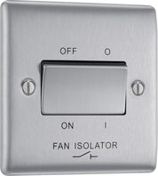 BG Electrical 3-Pole Fan Isolator Switch – Brushed Steel