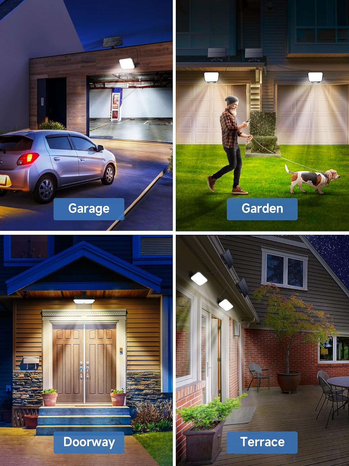 190LED Solar Lights Outdoor, Motion Sensor Solar Security Lights, 3 Modes Remote Garden Lights Solar Powered Waterproof, Perfect for Patio and Pathway