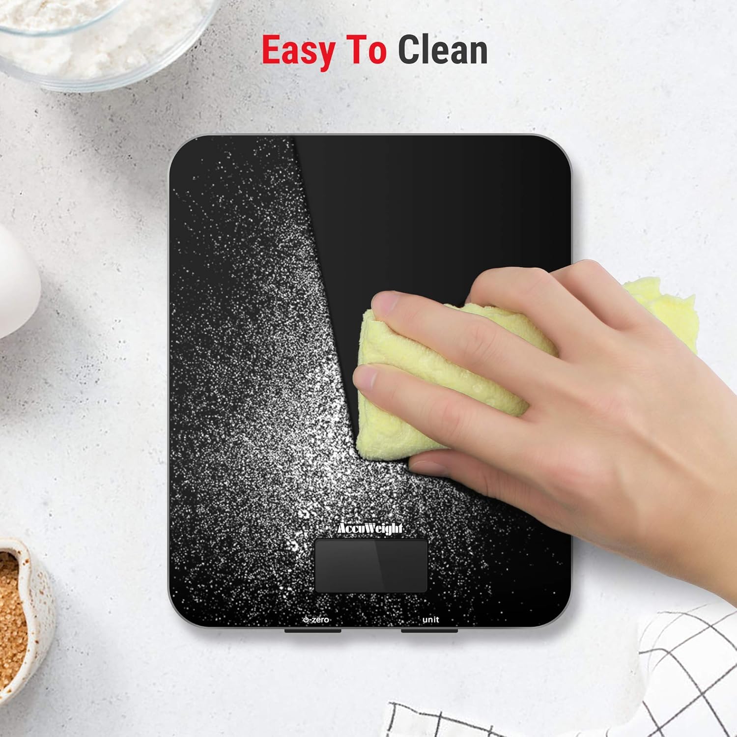 ACCUWEIGHT 201 Digital Kitchen Scale, 11lb/5kg Glass Platform with LCD Display