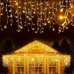 220 LED 7.5m/24.6ft Warm White Outdoor Fairy String Lights, 8 Modes with Timer, Plug-in, IP44 Waterproof for Bedroom, Patio, Wedding, and Christmas Decoration