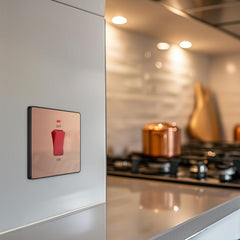 BG Electrical Cooker Control Switch Unit with LED Power Indicator, Single Plate, Double Pole, Screwless, Evolve, Polished Copper, 45A, PCDCP74B