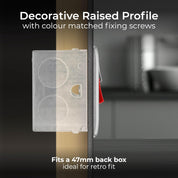 Cooker Switch with Socket and LED 45A Brushed Steel
