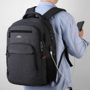 Waterproof Laptop Backpack 15.6" – 35L Work & School Bag with USB Port, Black