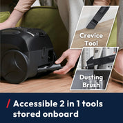 Hoover HP1 Pet Cylinder Vacuum Cleaner 700W – Compact Bagless Cleaner with Pet Hair Tool, Washable Filter & 2L Capacity