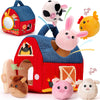 Hahaland Baby Toys 6-12 Months – Farm Animals with Barn, Rattle & Sensory Play
