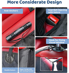 Waterproof Dog Car Seat Cover with Mesh Window, Non-Slip Hammock for Cars & SUVs