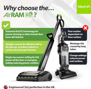 Gtech AirRAM MK2 K9 Lightweight Cordless Vacuum Cleaner Grey/Green
