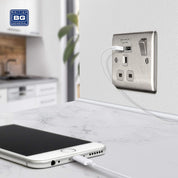 Fast Charging Single Switched Socket with Dual USB Ports