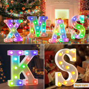 Colorful Glitter LED Letter S Light – 18 Color Changing