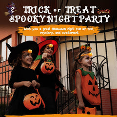 2 Pack Pumpkin Head Torches Halloween Headlamp with 2 Lighting Modes