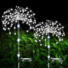 Solar Lights Garden, 2 Pack 120LED Decorative Starburst Lights Outdoor Solar Garden Stake Lights Waterproof Solar Firework Lights for Patio Lawn Backyard Wedding(Multicolor)