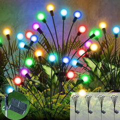 4 Pack Solar Firefly Lights - 40 LEDs Multicolour Swaying, Waterproof Garden Lights for Party, Pathway, Fence